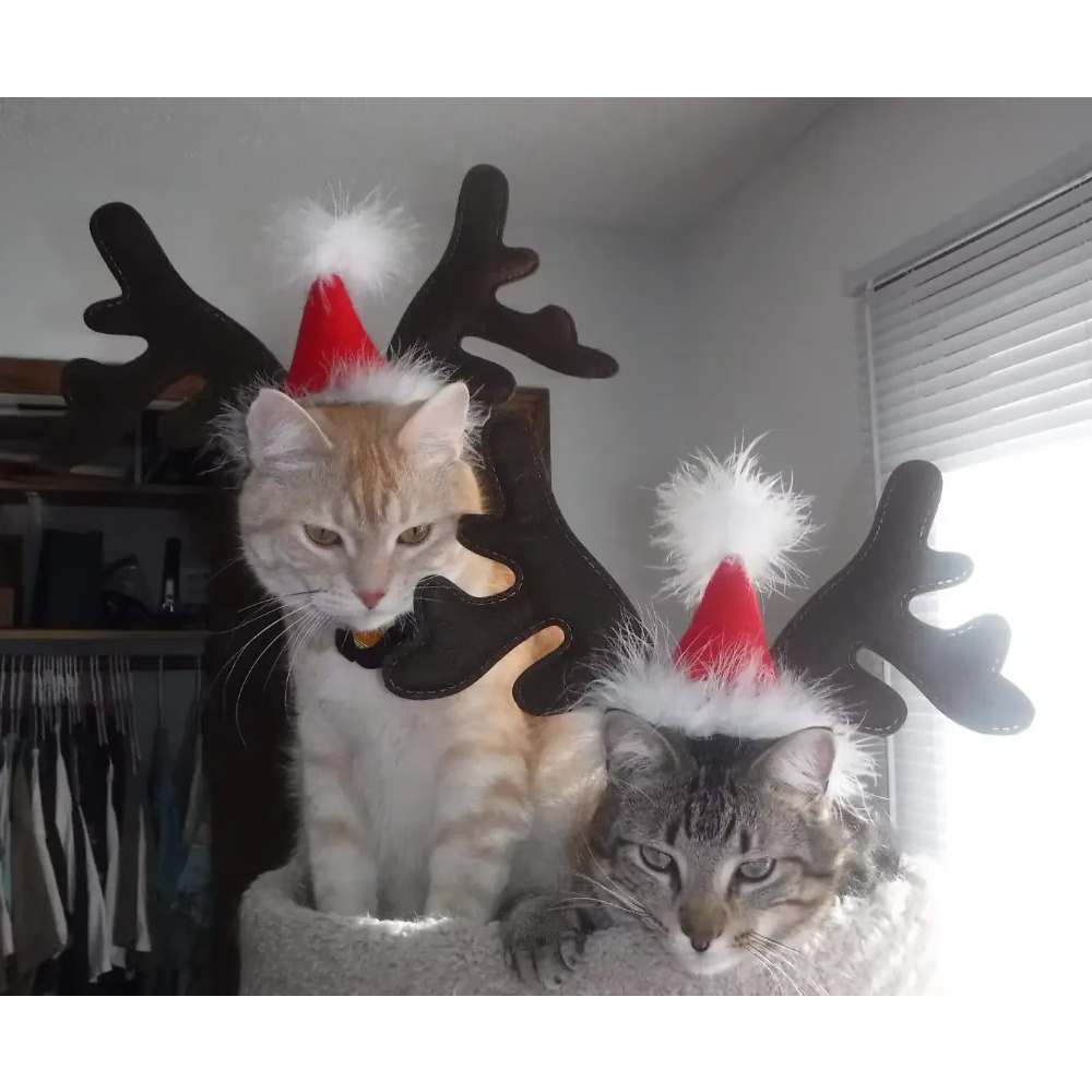 Reindeer Antlers Headband - Bando Tanduk Rusa Natal untuk Hewan