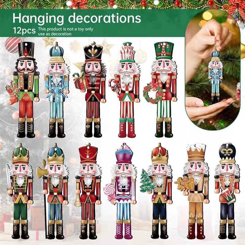12/16pcs Ornamen Karakter Bone - Nutcracker Figurine ulasan dan harga